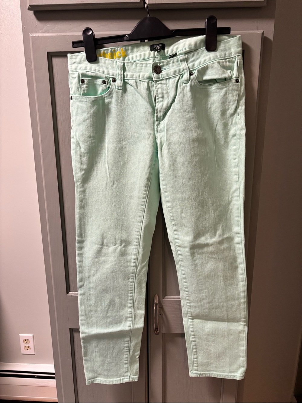 J. Crew Mint Green Straight-Leg Jeans